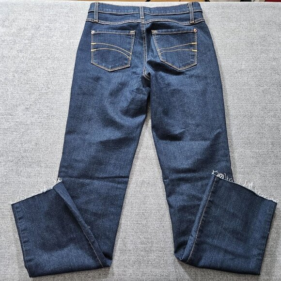 Yoga Jeans Womens Jeans 27/ US 4 Indigo Stretch Mid Rise Raw Hem SWP-1158 SECOND - Picture 2 of 14